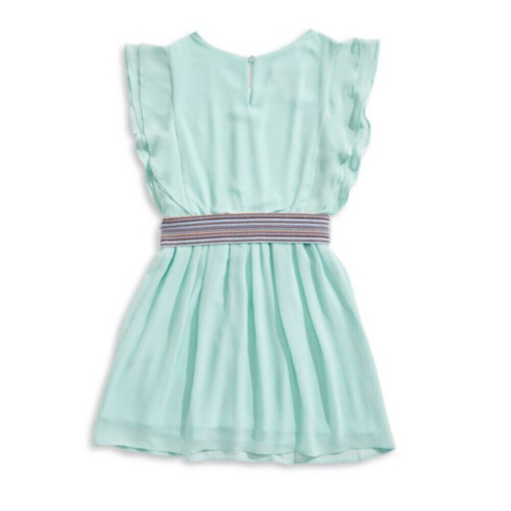Ally B Girl's Belted Flutter Sleeve Dress In Mint Green Size 12 $60